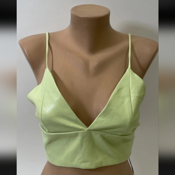 TAGS! $215 House Of Harlow Lime Green Women's Crop Top Sz 2 - Picture 1 of 2